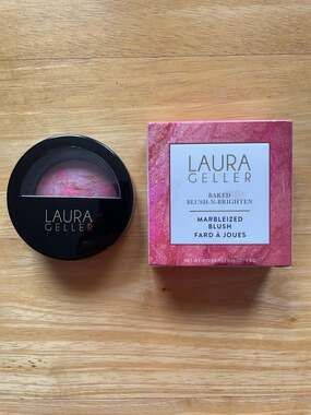 Laura Geller Baked Blush-N-Brighten Marbleized Blush Pink Buttercream, 0.16 oz